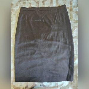 Rich expresso brown stretch satin midi skirt